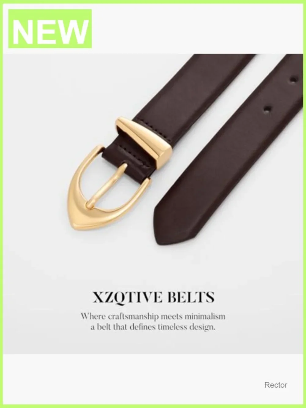Minimalist Faux Leather Belt with Gold Buckle Women